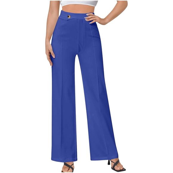 NWT ~ Royal Blue Stretchy Straight Leg Butt Lifting Dress Pants ~ Women's MED - Picture 1 of 4